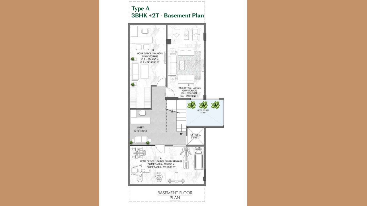 Landmark Avana 3BHK Floor Plan