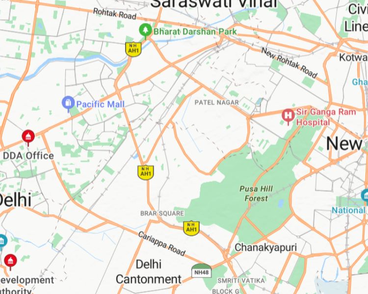 DDA plots sector 37 Rohini Location Map