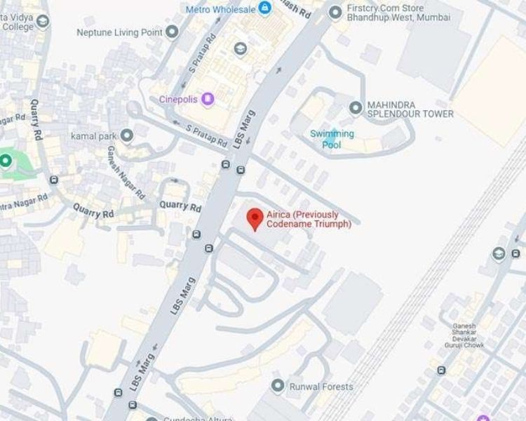 Adani Airica Tower Location Map