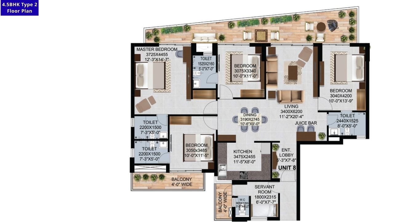 Rising Homes 4.5BHK Floor Plan