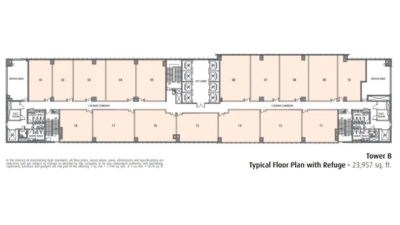 Emaar MGF Digital greens Sector 61 Gurgaon Floor Plan Type B Typical Floor Plan 