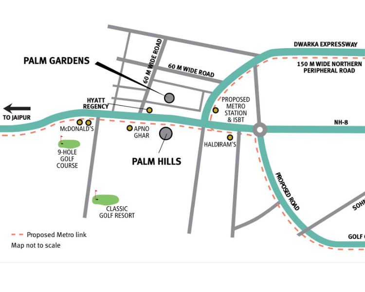 Emaar Palm Gardens Sector 83 Gurgaon Location Map