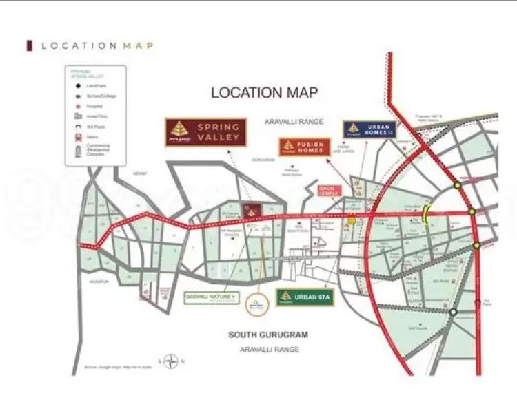 Pyramid Spring Valley Sector 35 Sohna Gurgaon Location Map