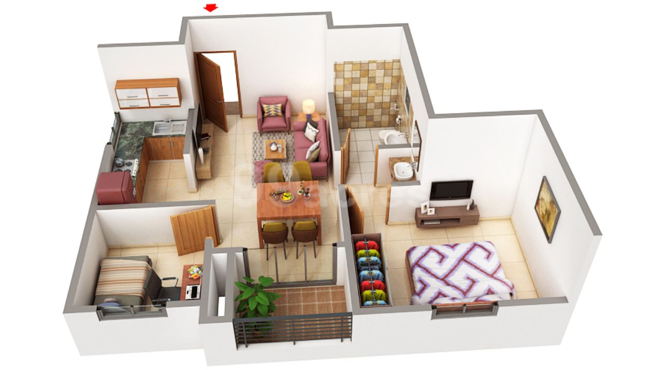 Brigade Cornerstone Utopia Whitefield Bangalore Floor Plan 2 BHK