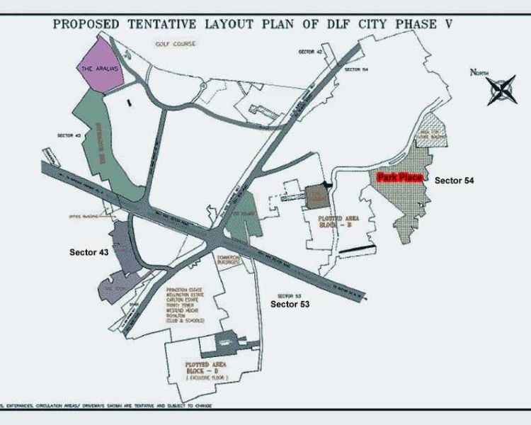 DLF Park Place Sector 54 Location Map