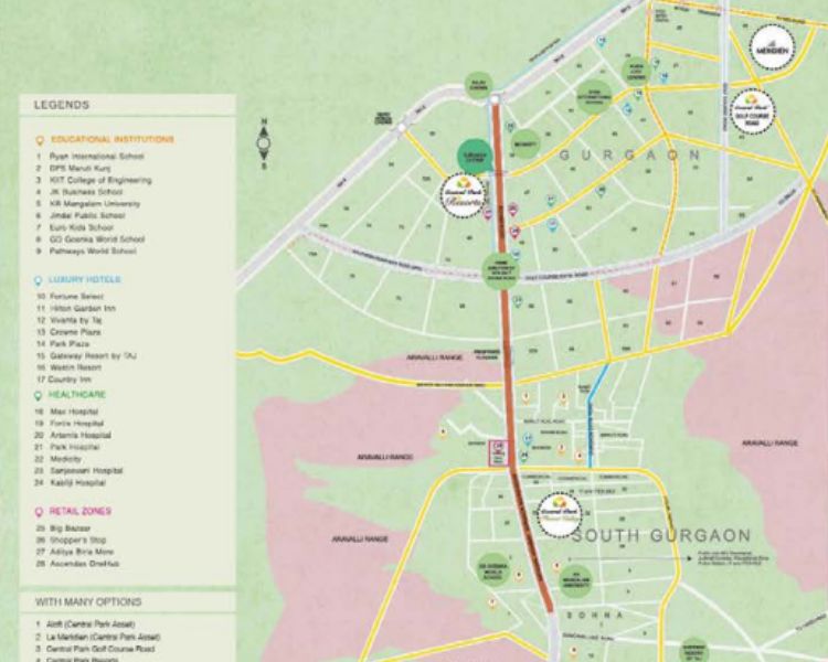 Central Park Flower Valley Location Map