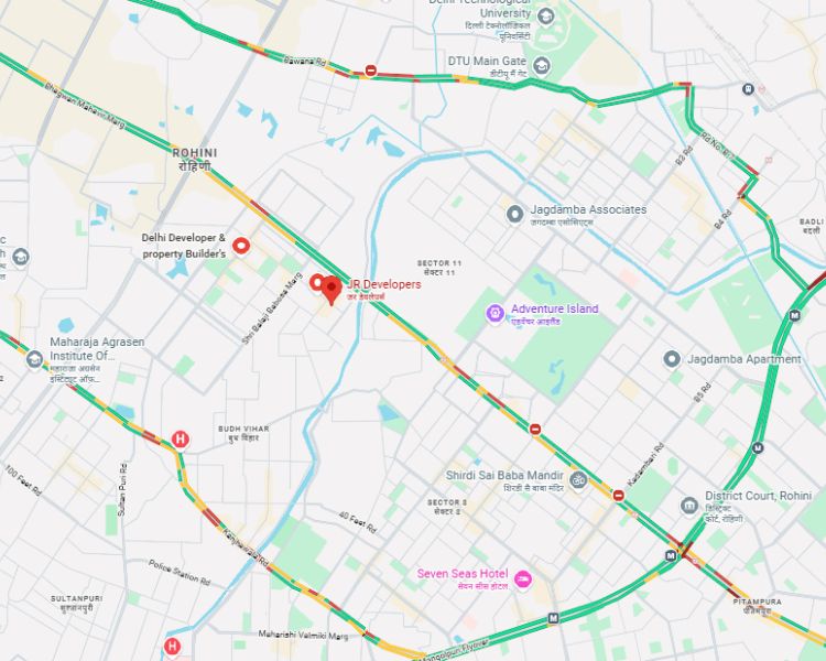 JR Luxury Floors Sector 24 Rohini location map