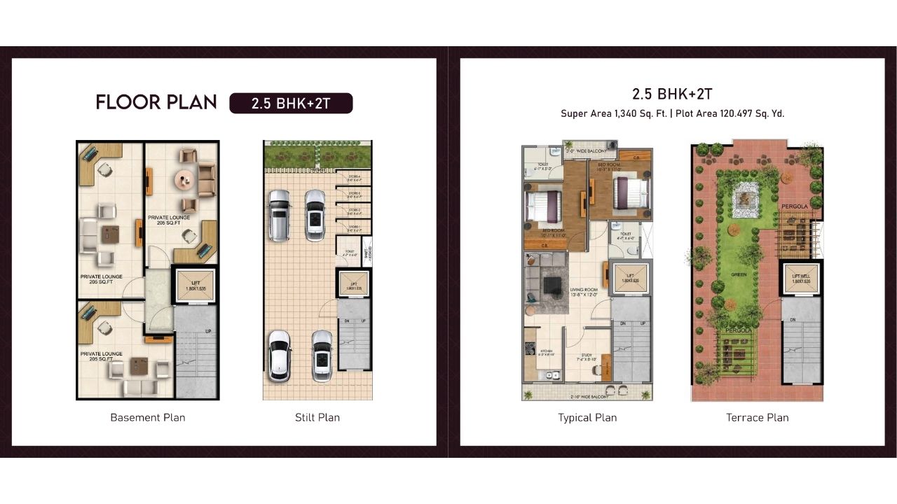 JMS Premier Floors 2.5BHK Floor Plan