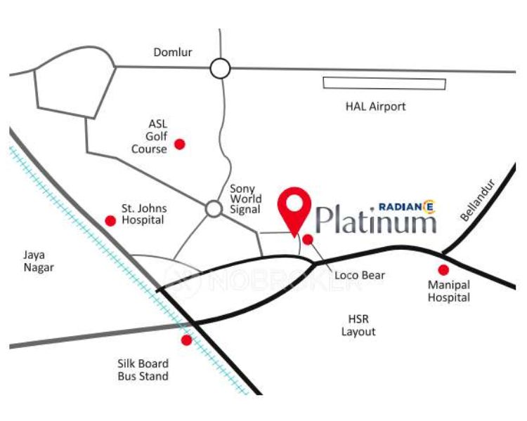 Radiance Platinum Koramangala Bangalore Location Map