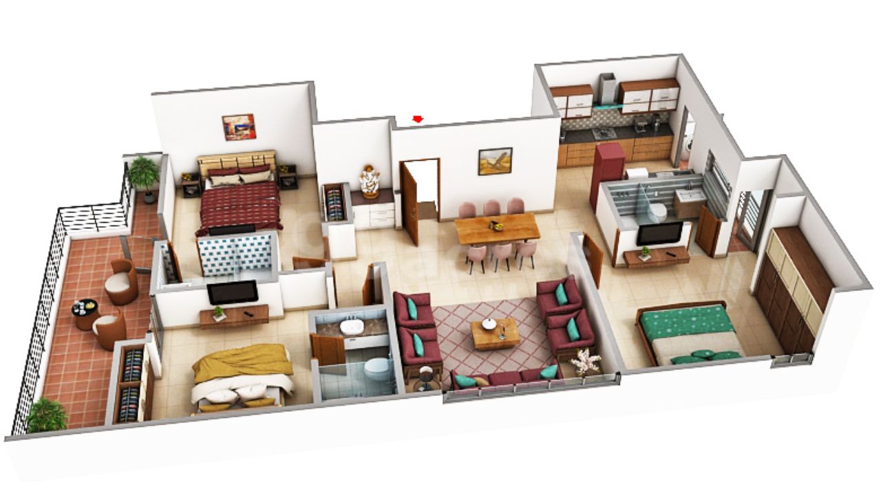 Marwaha Luxury Builder Floors Floor Plan 3 BHK