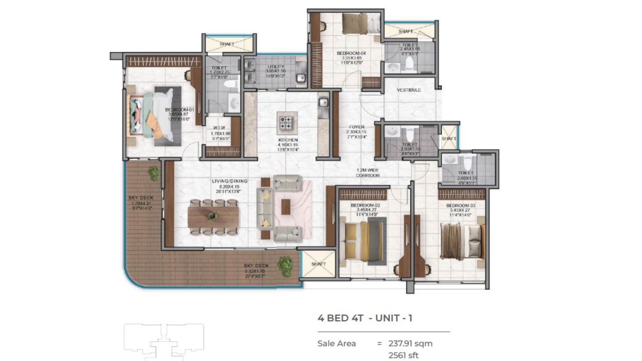 Nambiar District 25 Sarjapur Road Bangalore Floor Plan 4 BHK