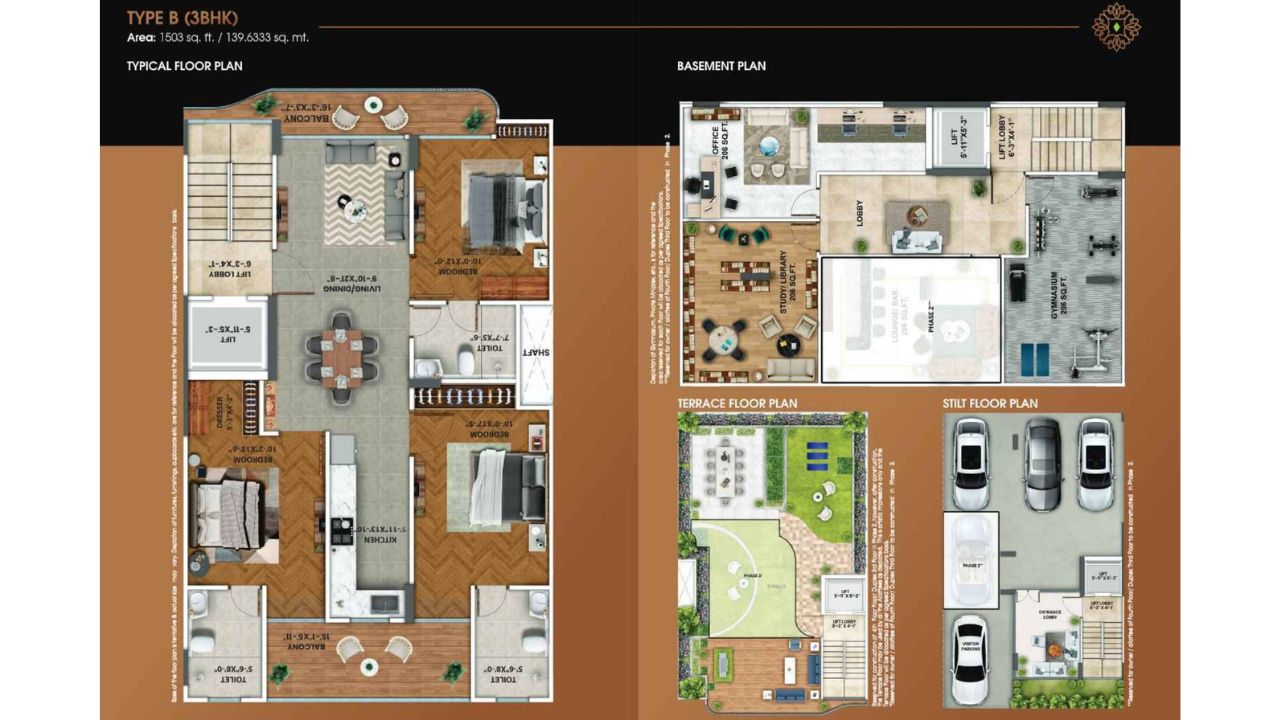MRG Crown Sector 106 Gurgaon Floor Plan 3 BHK