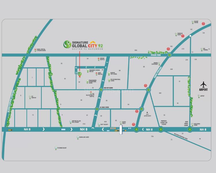 Signature Global City 92 Location Map