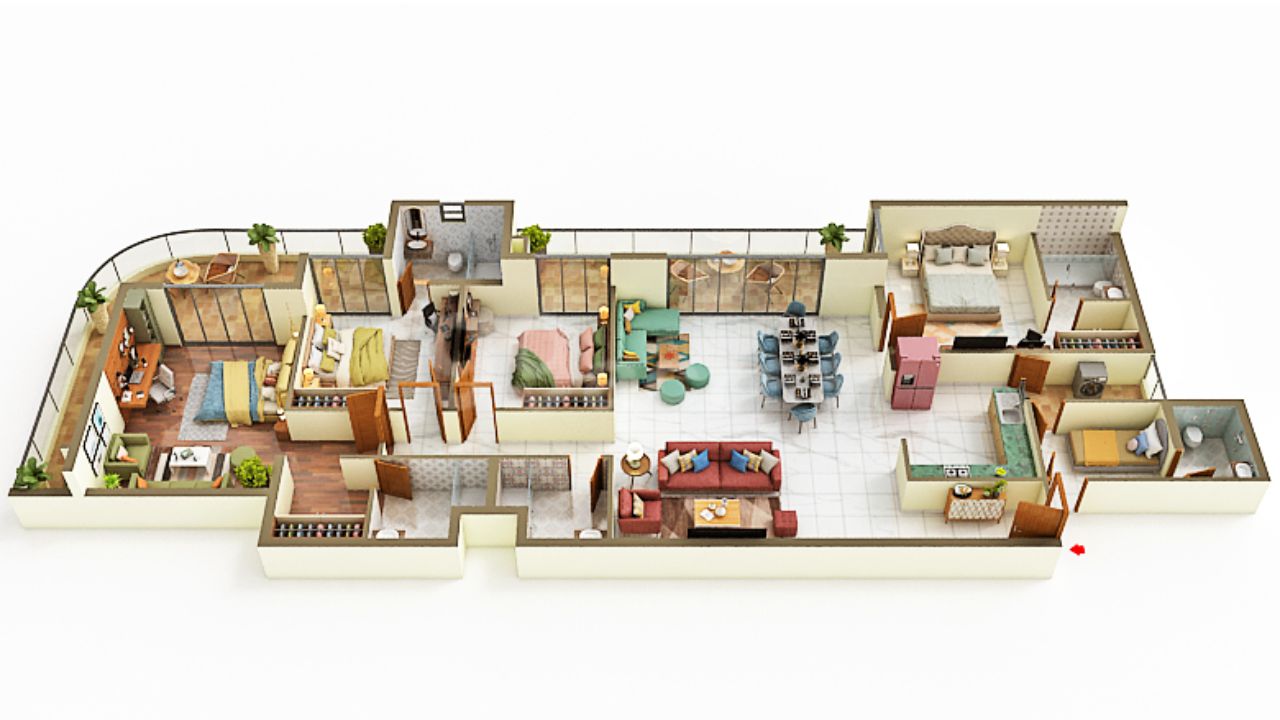 DPS Meridian Heights Sushant Golf City Lucknow Floor Plan 4 BHK