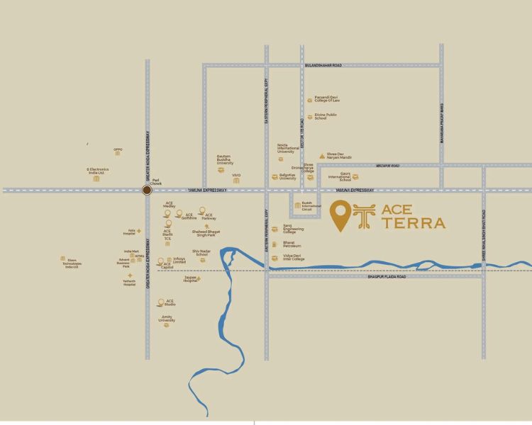 Ace Terra Sector 22D Yamuna Expressway Greater Noida Location Map