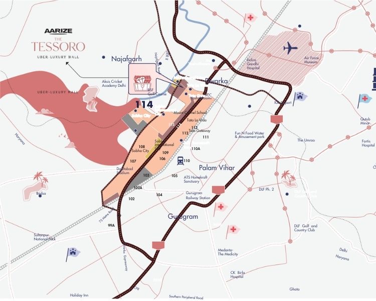 The Tessoro Location Map
