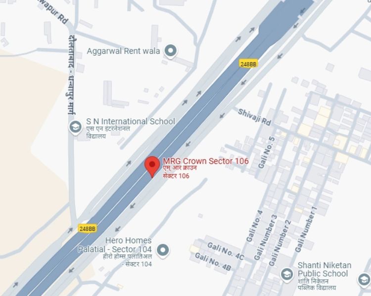 MRG Crown Sector 106 Gurgaon Location Map 