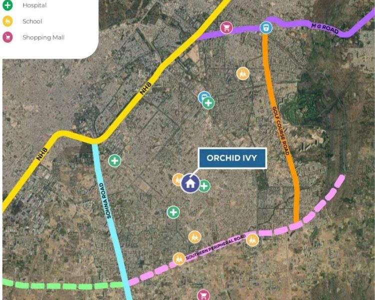 Orchid IVY Floors Gurgaon Location Map