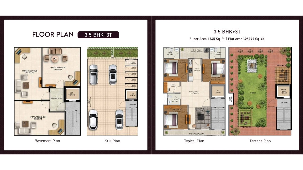 JMS Premier Floors Sector 85 3.5BHK Floor Plan