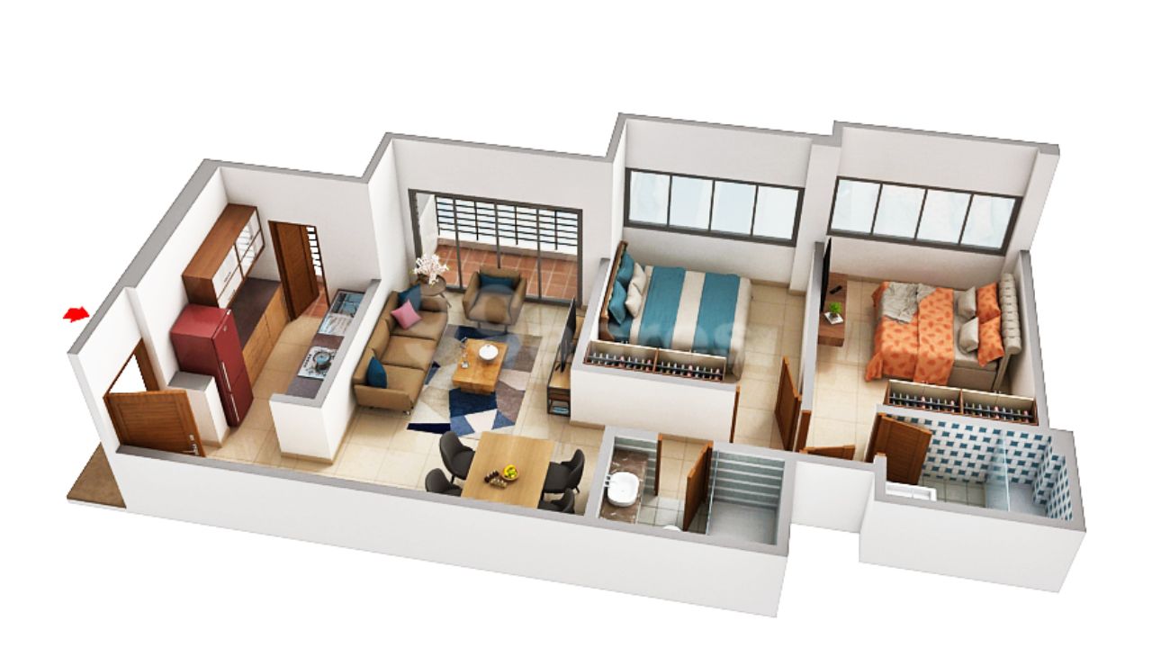 Sunteck Sky Park Mira Road Mira Bhayandar Mumbai Floor Plan 2 BHK