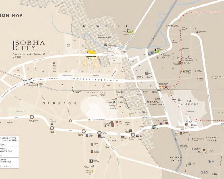 Sobha City Location Map