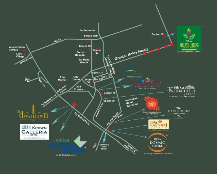 Sikka Kimaantra Greens Location Map