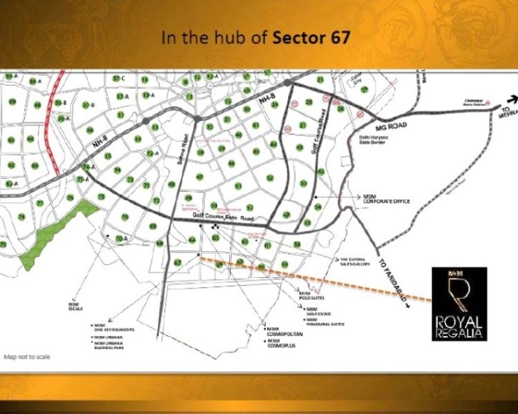 M3M Royal Regalia Sector 67 Gurgaon Location Map