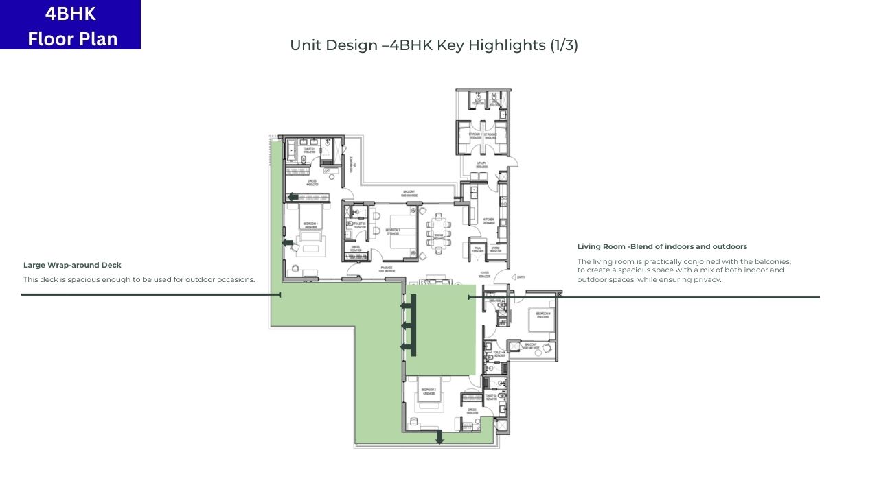 Max Estate 128 4BHK Floor Plan