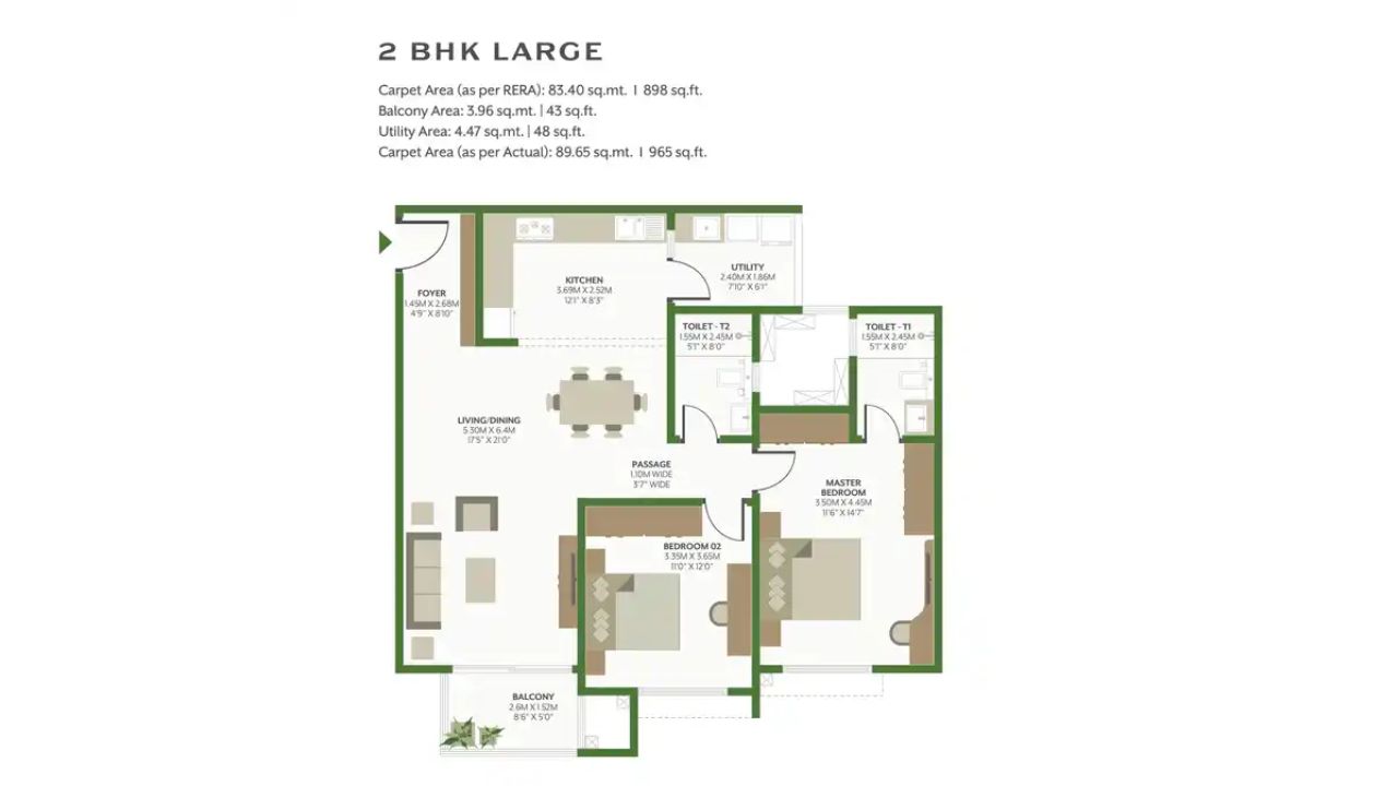 Alembic Cloud Forest Whitefield Bangalore Floor Plan 2 BHK