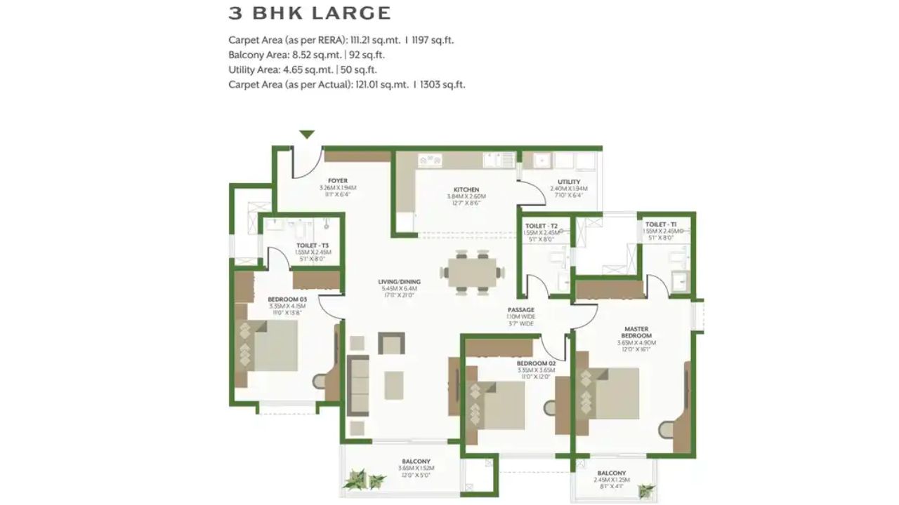 Alembic Cloud Forest Whitefield Bangalore Floor Plan 3 BHK
