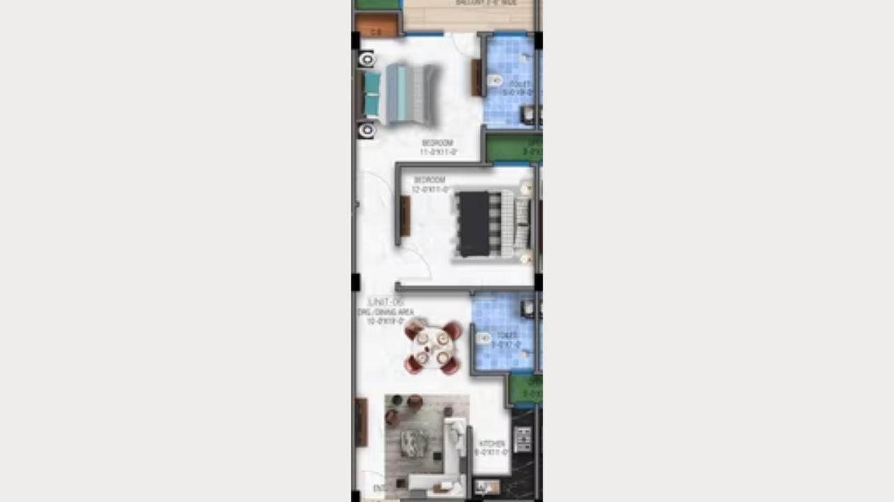 Buildwick Nature Plus Floor Plan 2BHK