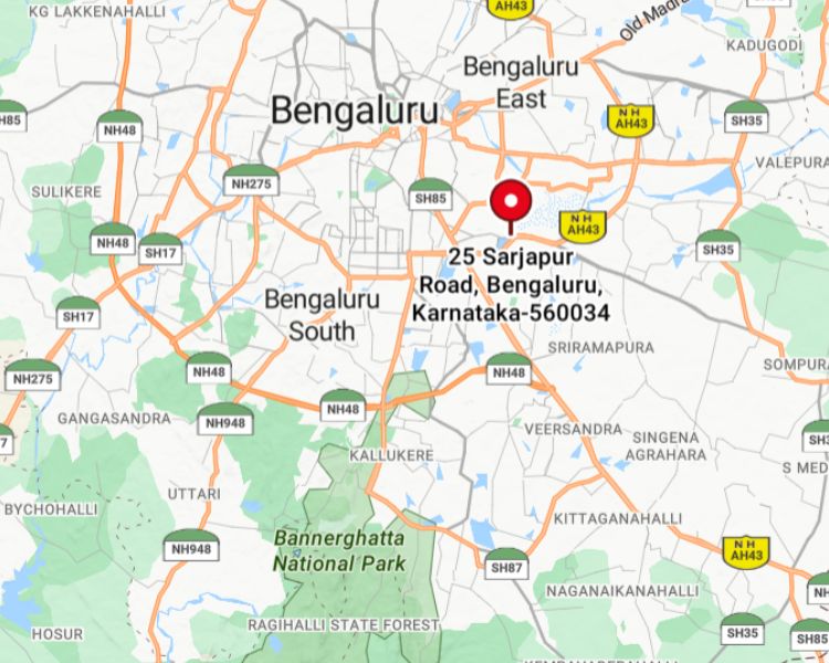 Nambiar District 25 Sarjapur Road Bangalore Location Map