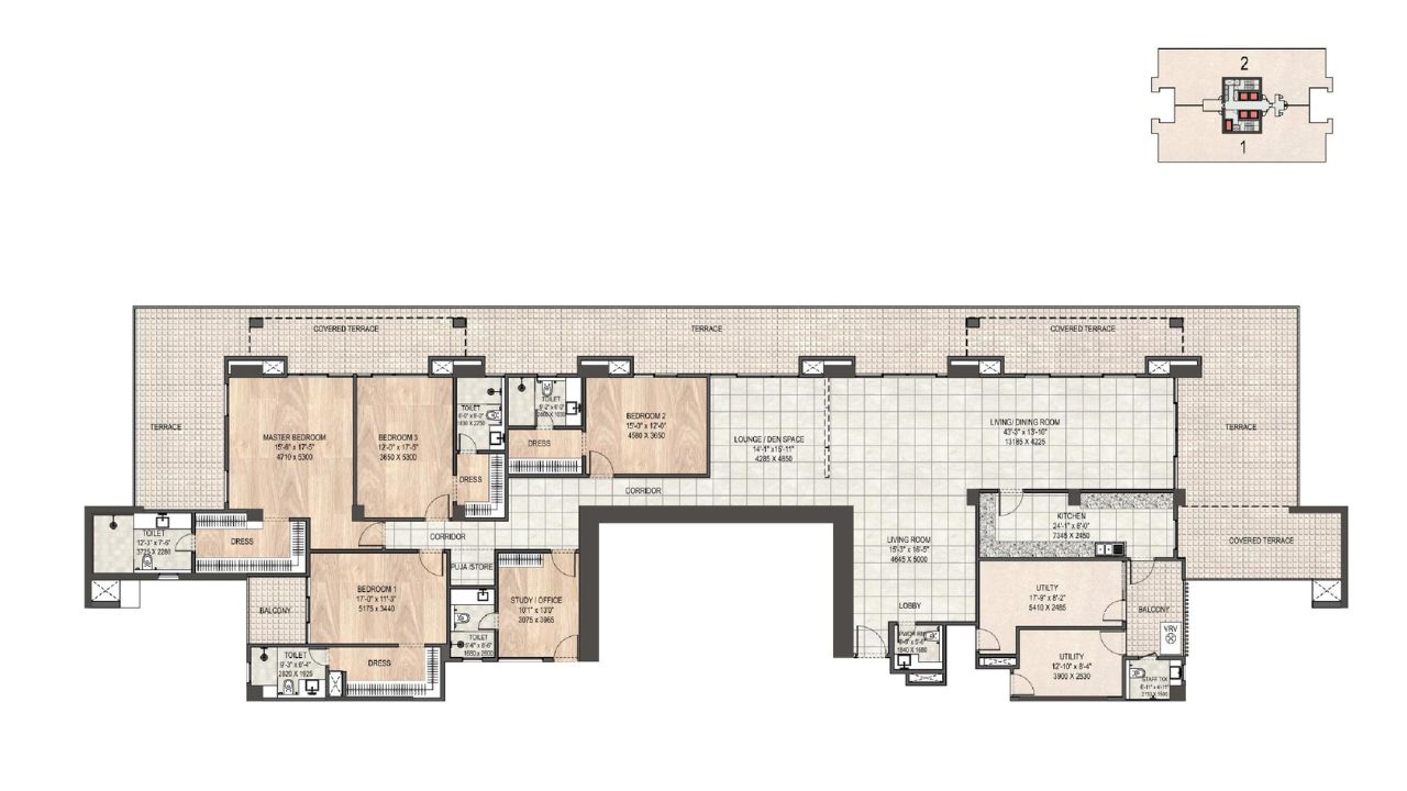 DLF Privana North Gurgaon Penthouse Floor Plan
