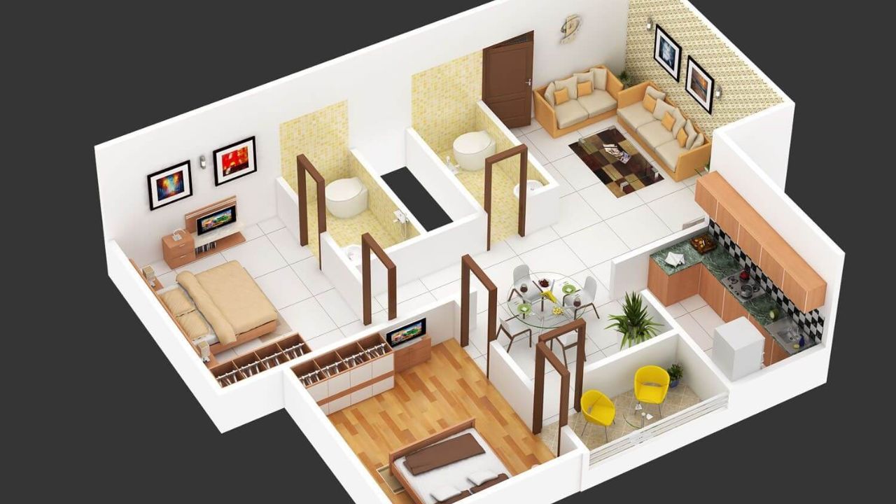 DLF The Icon Floor Plan 2BHK