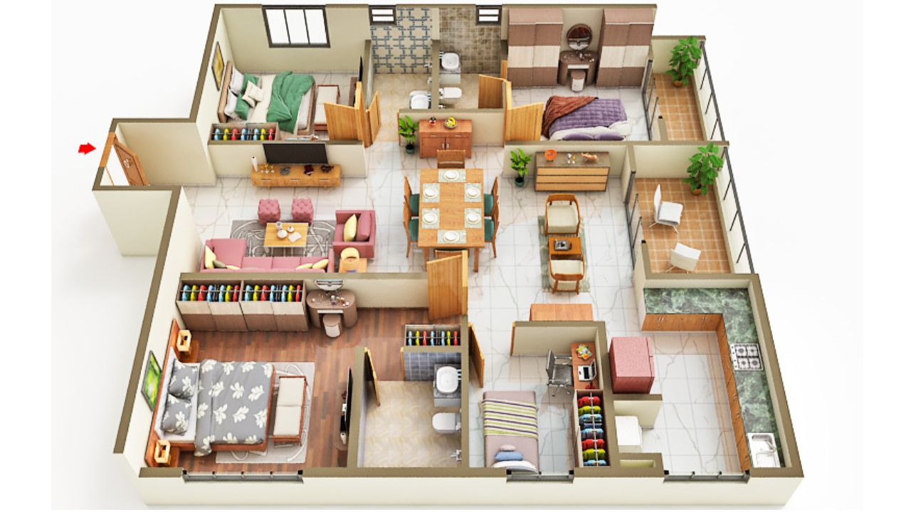 Amberstone Ventara Residences Sarjapur Road Bangalore Floor Plan 3 BHK 