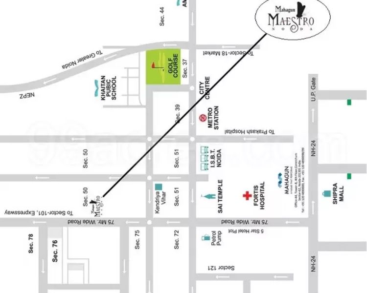 Mahagun Maestro Sector 50 Noida Location Map