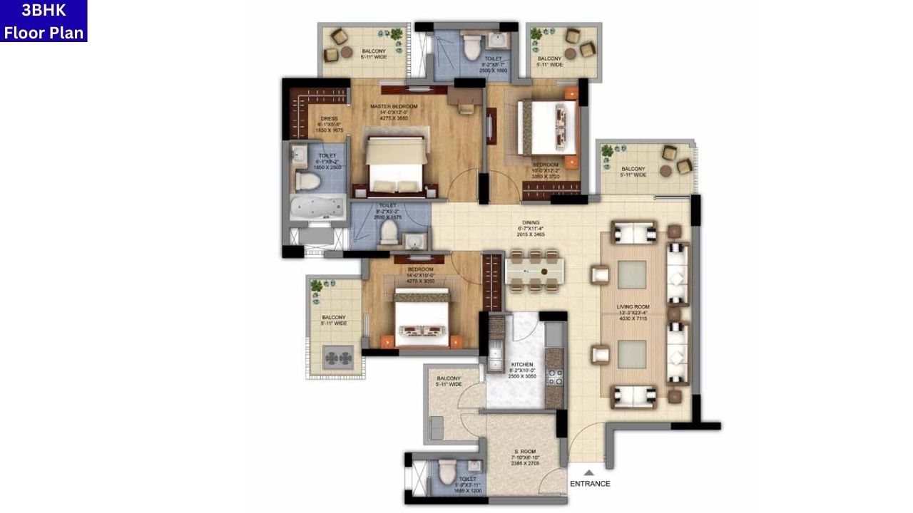 DLF The Ultima 3BHK Floor Plan