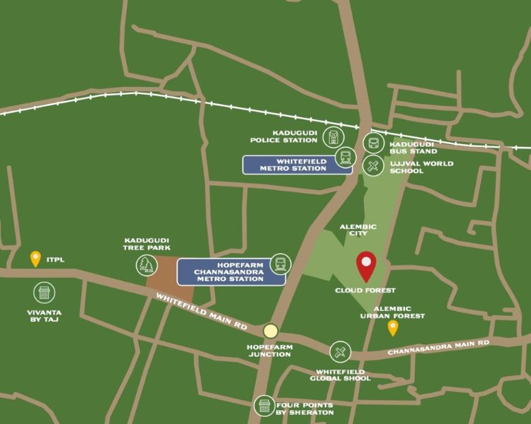 Alembic Cloud Forest Whitefield Bangalore Location Map 