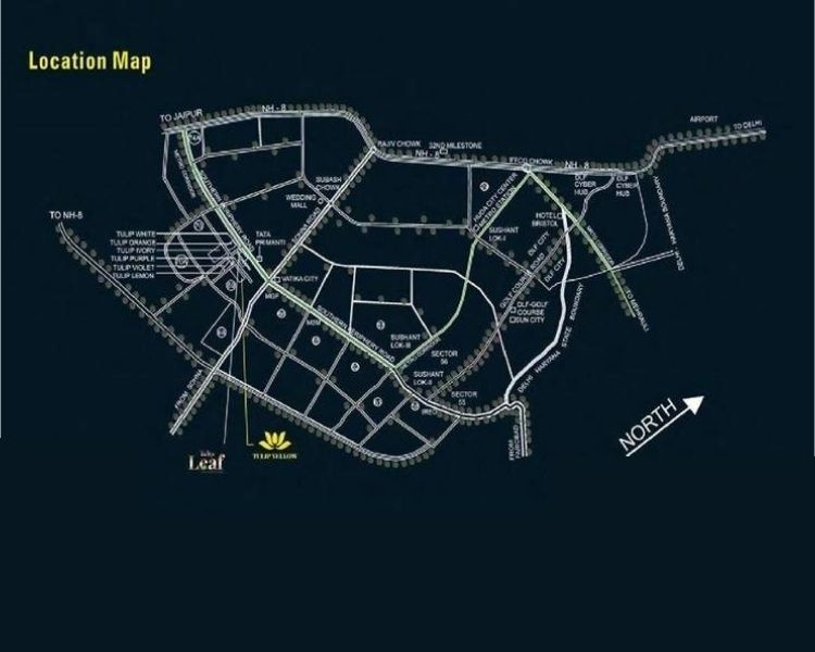 Tulip Yellow Location Map