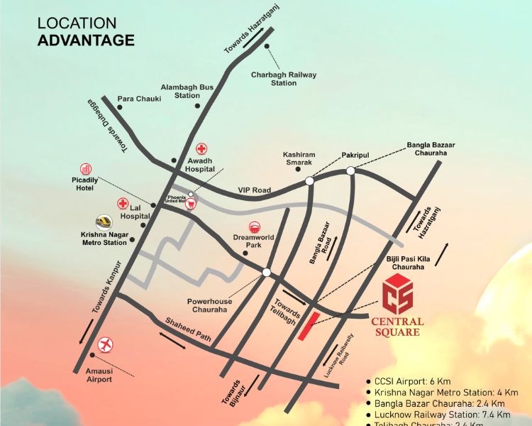 Rajdeep Central Square Ashiyana Colony Lucknow Location Map