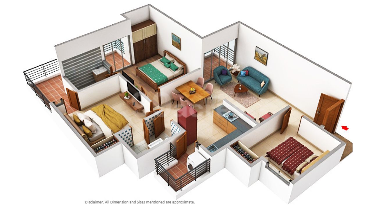 Vrinda Heritage Skyward Sector 1 Greater Noida West Floor Plan 3 BHK