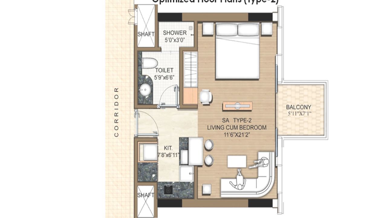 M3M My Den Floor Plan Type 1