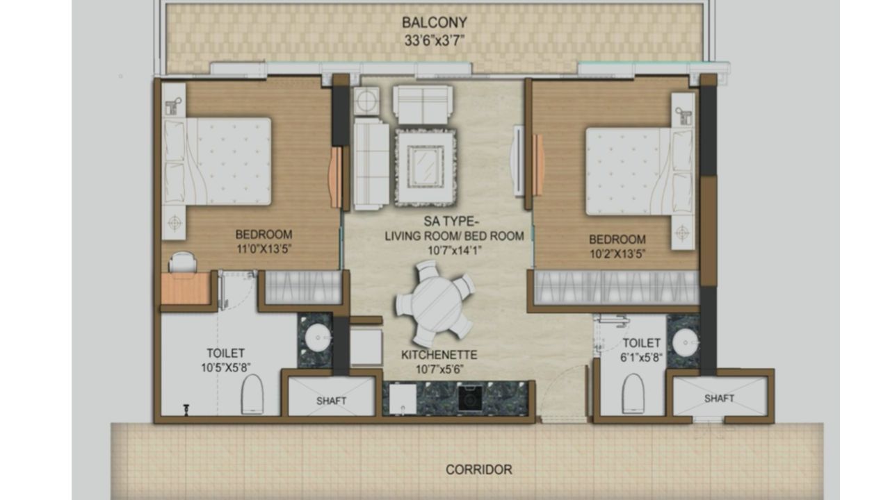 M3M My Den Floor Plan Type 2