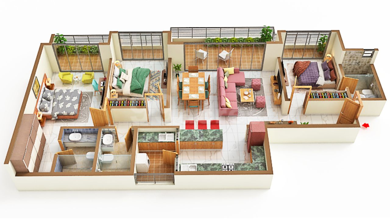 Godrej Woods Thanisandra Bangalore Floor Plan 3 BHK