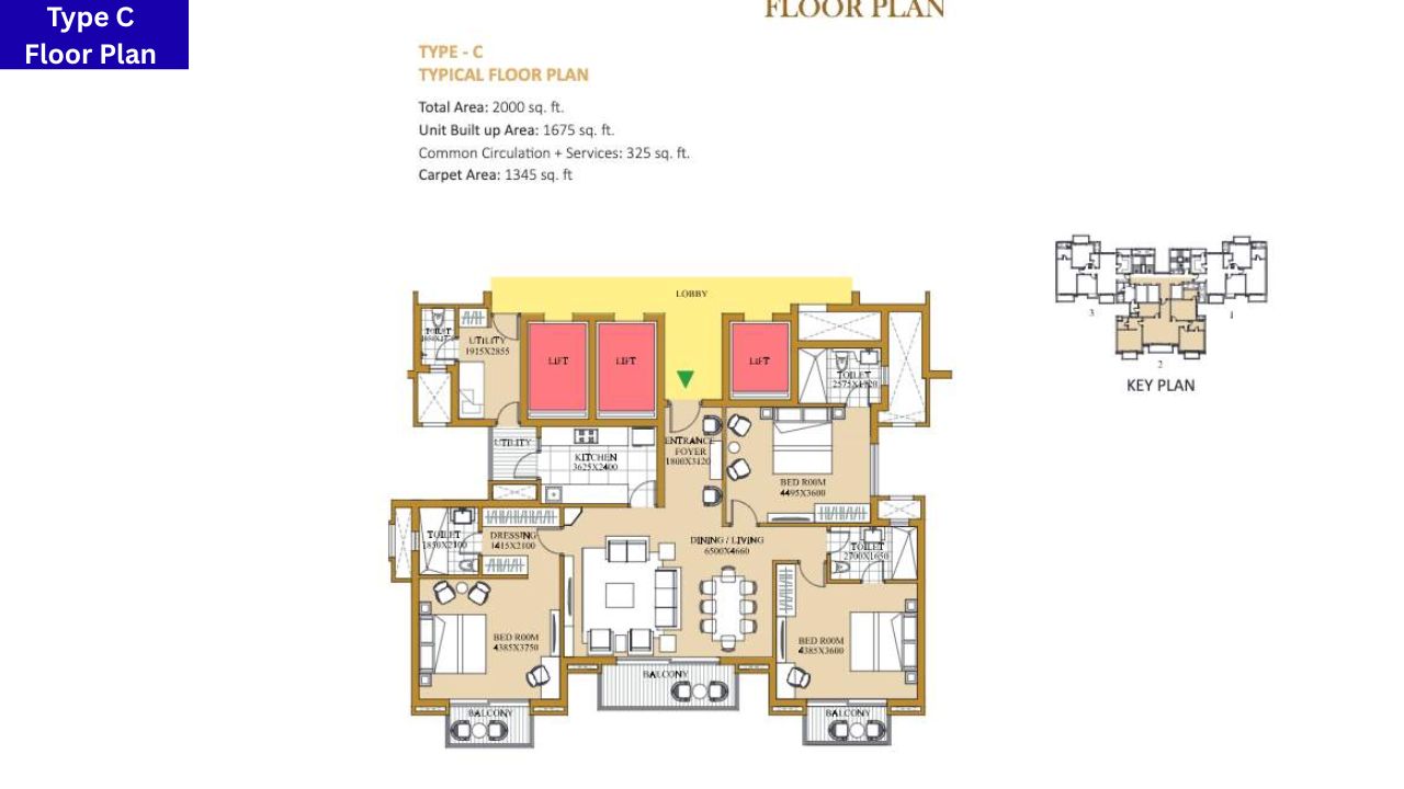 ATS Pristine Sector 150 Noida Type C Floor Plan