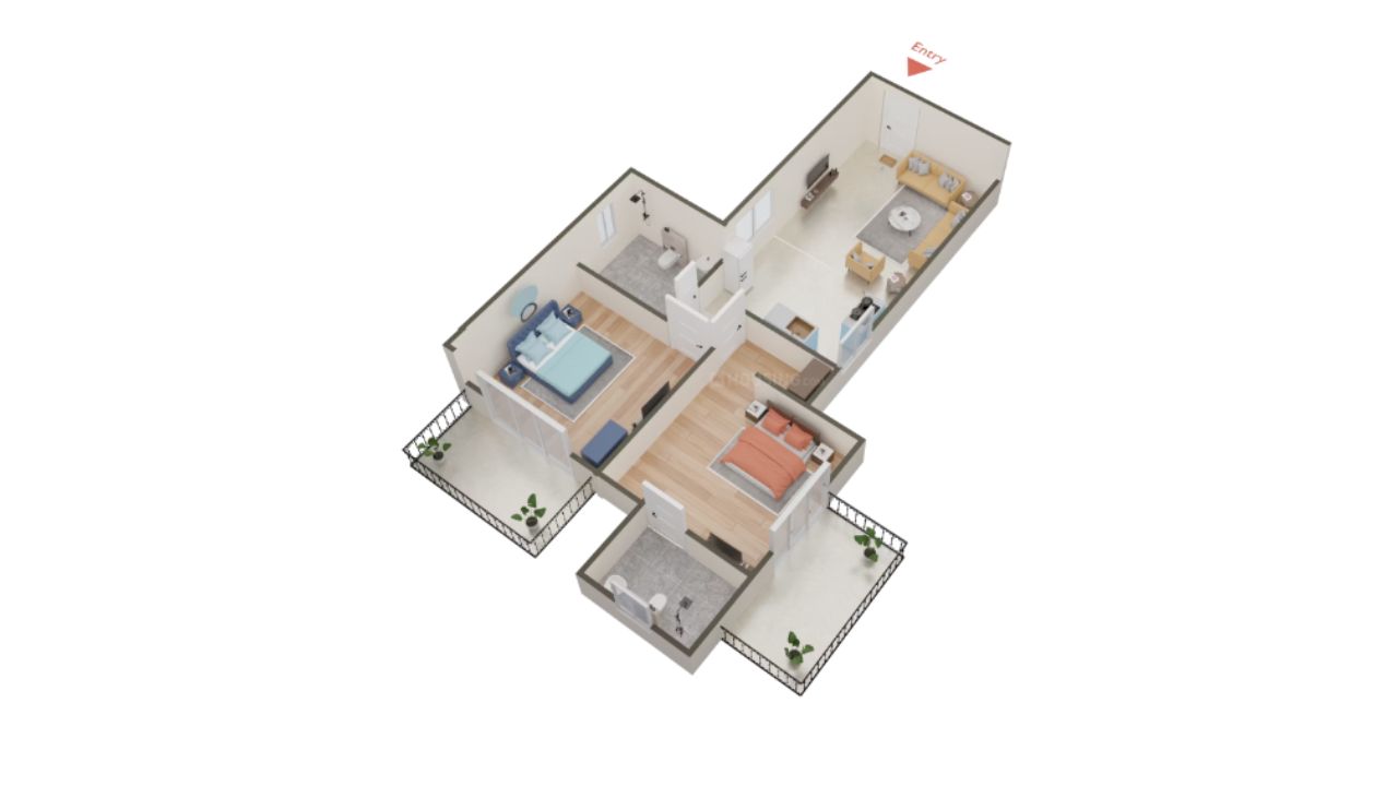 GLS Arawali Homes Sohna Gurgaon Floor Plan 2 BHK