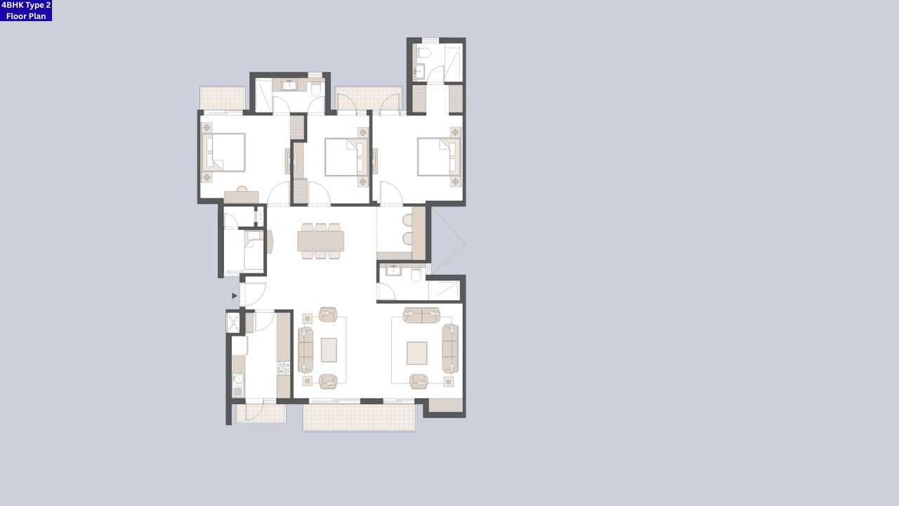 Emaar Palm Hills Gurgaon 4BHK Type 2 Floor Plan