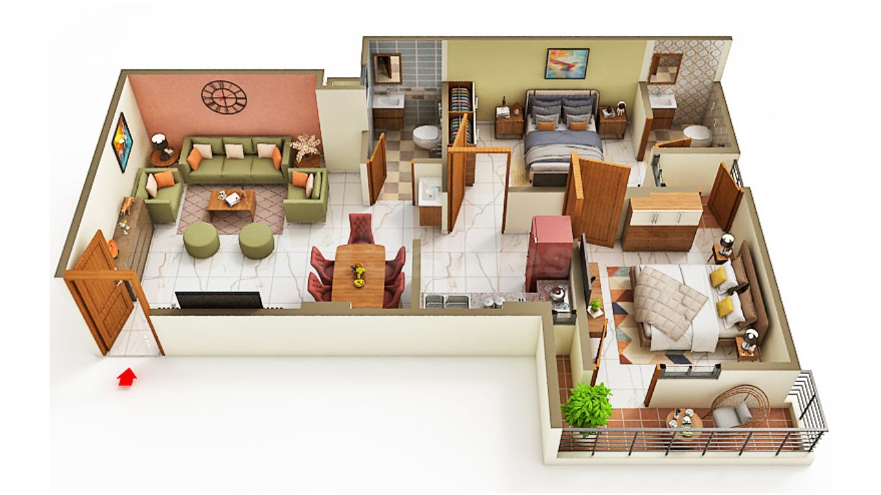 Redwood Utopia Jagatpura Jaipur Floor Plan 2 BHK