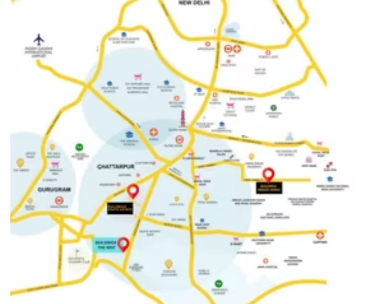 Buildwick Nature Plus Chattarpur Delhi Location Map