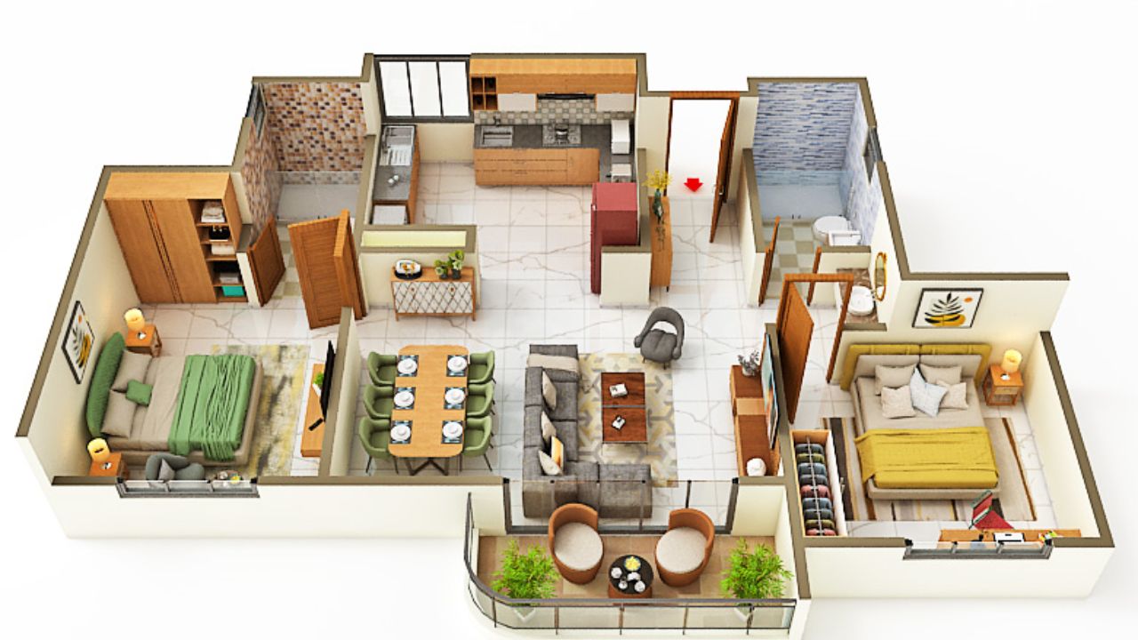 Bricks and Milestones Solcrest Hennur Road Bangalore Floor Plan 2 BHK